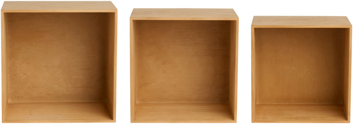 Bogkasser fyrretræ brun 3-pk.